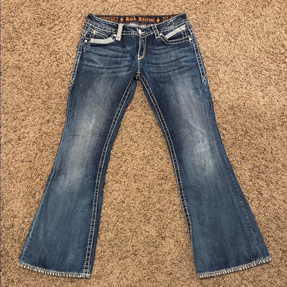 Rock Revival Blue Flare Wide Leg Jeans
